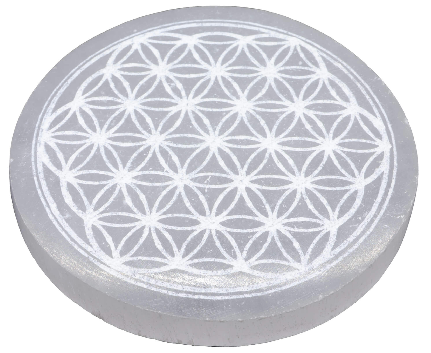 PLAQUE SÉLÉNITE A+ FLEUR DE VIE 70 À 80MM