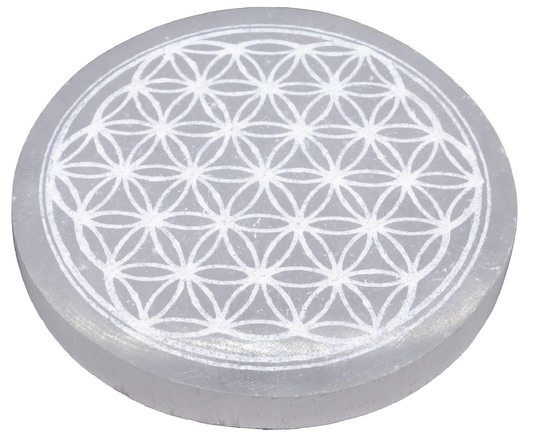 PLAQUE SÉLÉNITE A+ FLEUR DE VIE 70 À 80MM